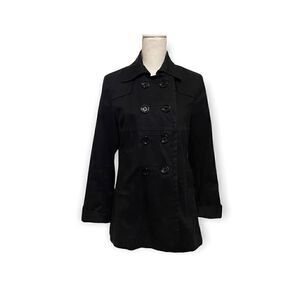 Faconnable Black Pea Coat Jacket